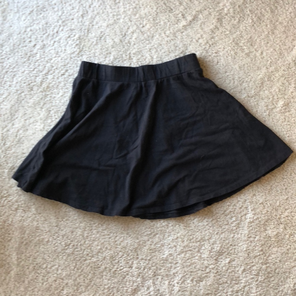 Black cotton skater skirt
